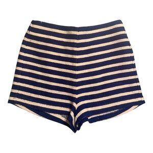 FOREVER 21 Vintage Striped Navy and Cream High-Waist Women's Shorts size S